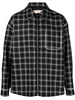 plaid-pattern virgin-wool shirt jacket