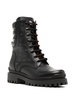 Visetos-print leather lace-up boots