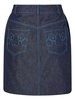 ruffled blue stitch skirt