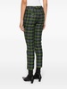 slim-cut plaid-check wool trousers