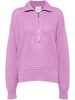 Tara pointelle half-zip jumper