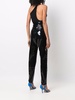 high-waisted long latex trousers