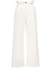 ruffled paperbag-waist wide-leg jeans