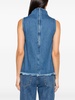 cowl-neck frayed denim vest