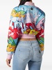 graffiti-logo cropped satin bomber jacket