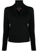 long-sleeve cut-out wool top