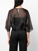 semi-sheer silk cropped jacket