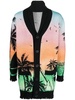 Hawaii-print button-up cardigan