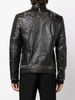 logo-plaque leather biker jacket