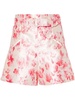 floral-print high-waisted shorts