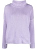 contrast-trim roll-neck jumper