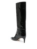 Black 65 Mock Croc Leather Knee-High Boots