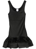 ruffled satin tank dress