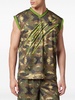 logo-print camouflage tank top