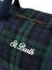 tartan-print travel bag