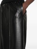 elasticated faux-leather trousers