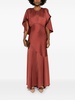 cape-insert round-neck maxi dress