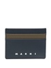 Blue Colour-Block Leather Card Holder