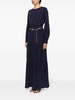 Empire logo belted maxi dress