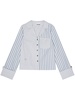 stripe-print cropped poplin shirt