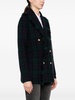 plaid double-breasted wool blazer