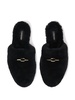 link-detail shearling mules