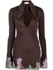 Brown Adara Embellished Mini Dress