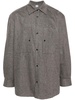 herringbone-pattern mélange shirt