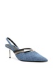 75mm denim slingback pumps