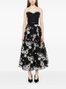 floral-embroidered A-line skirt