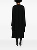 Black Pleated Long-Sleeve Maxi Dress