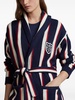 badge-appliqué striped cardigan