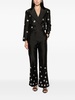 flower-embellished flared trousers