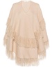 fringed wool-blend cape