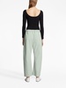 straight-leg cotton-blend trousers