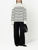 horizontal stripes funnel-neck jumper