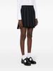 THOM BROWNE Navy Blue Wool High-Waisted Pleated Mini Skirt for Women