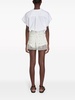 floral-embroidered organza shorts