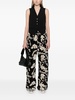 terry-cloth floral straight trousers