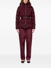 jacquard logo belted puffer coat