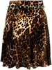 Ocelot-print velvet mini skirt