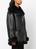 panelled zip-up leather jacket