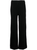 straight-leg zigzag-embroidery trousers