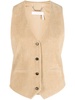 Beige Button Fastening Waistcoat