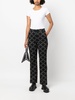 monogram-jacquard cropped trousers