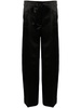 Black Wide-Leg Satin Trousers