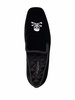 skull embroidery velvet loafers