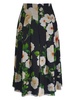 floral-print pleated silk skirt 