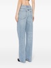 cable-chain link cotton straight jeans 