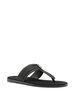 Black Logo Plaque Leather Flip Flops